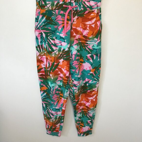 Juicy Couture Tropical Palm Print Sleeveless Zip Front Tank Jumpsuit Size M - Picture 3 of 13